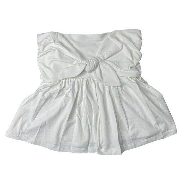 NEW Susana Monaco Strapless Bow Flare Top in Sugar XSmall - Picture 1 of 10